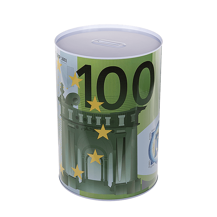 500 EURO BANKNOTE SPARDOSE METALL BLECH SPARSCHWEIN SPARBÜCHSE 15x10cm