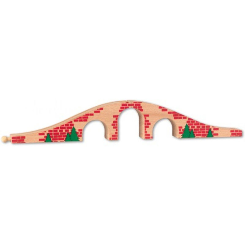 Holzeisenbahn Zubehör Tunnel Mit Brücke – 5-teilig, Tunnel Ca. 11 Cm, Schienen Ca. 23 Cm, Für Alle Gängigen Systeme