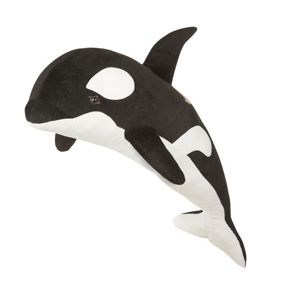 GABY DER SCHWERTWAL orcinus orca Stofftier 118cm Kuscheltier Fisch aus Polyester 
