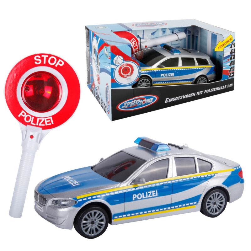 Speed Zone Polizeiauto mit Funktion + gratis Polizeikelle