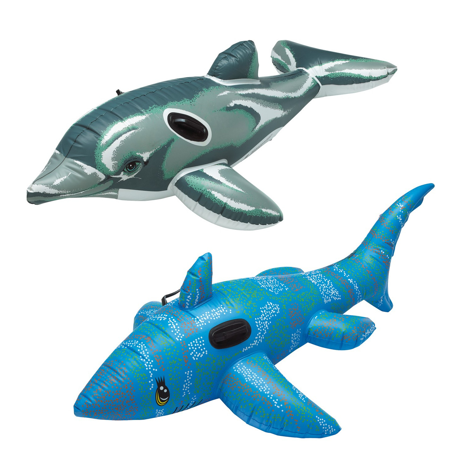 Luftmatratze XL Größe  im Delfin Style Hellblau ~175x66 cm Schönes Schwimmtier 