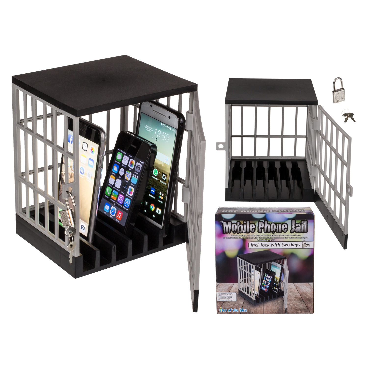 Gefängnis für Handys Kreatives Handy Gefängnis Handy Handy Käfig Lock Up  Safe Smartphone Stand Halter für Klassenzimmer Home Office Party - Blac