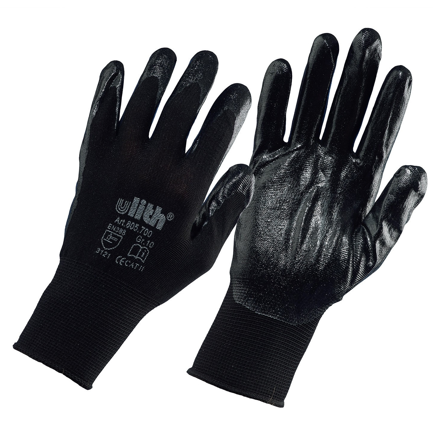 ultih® Nitril-Arbeitshandschuhe EN 388 CAT 2 schwarz - 10 Paar Größe 10 / XL