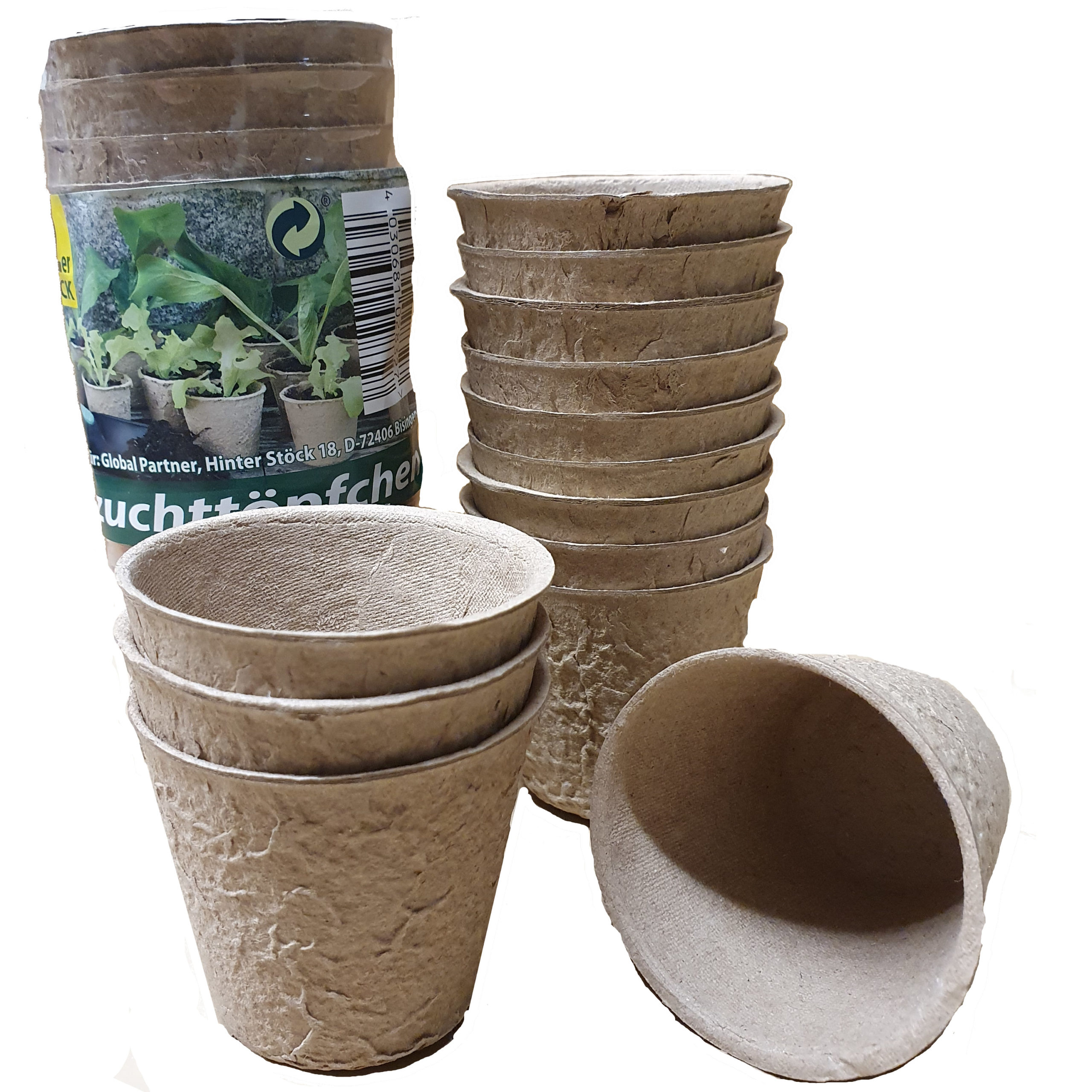 12 / 36 / 72 / 120 Stück Anzuchttöpfe biologisch abbaubar 6X6cm Rund