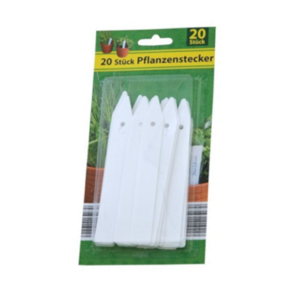 20 Pflanzenstecker weiß zum Beschriften 15x2cm