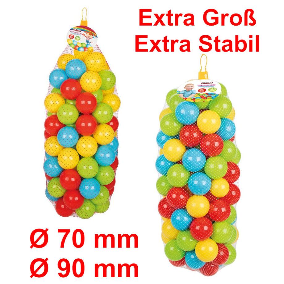 Bälle für Bällebad sehr stabil Ø 7cm oder 9cm je 100 Spielbälle Siva Toys Timmi Spielwaren