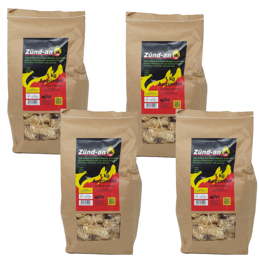 Eco lighter fireplace lighter kindling wool wood wool stove lighter wax 1 kg-4 kg - Picture 2 of 3