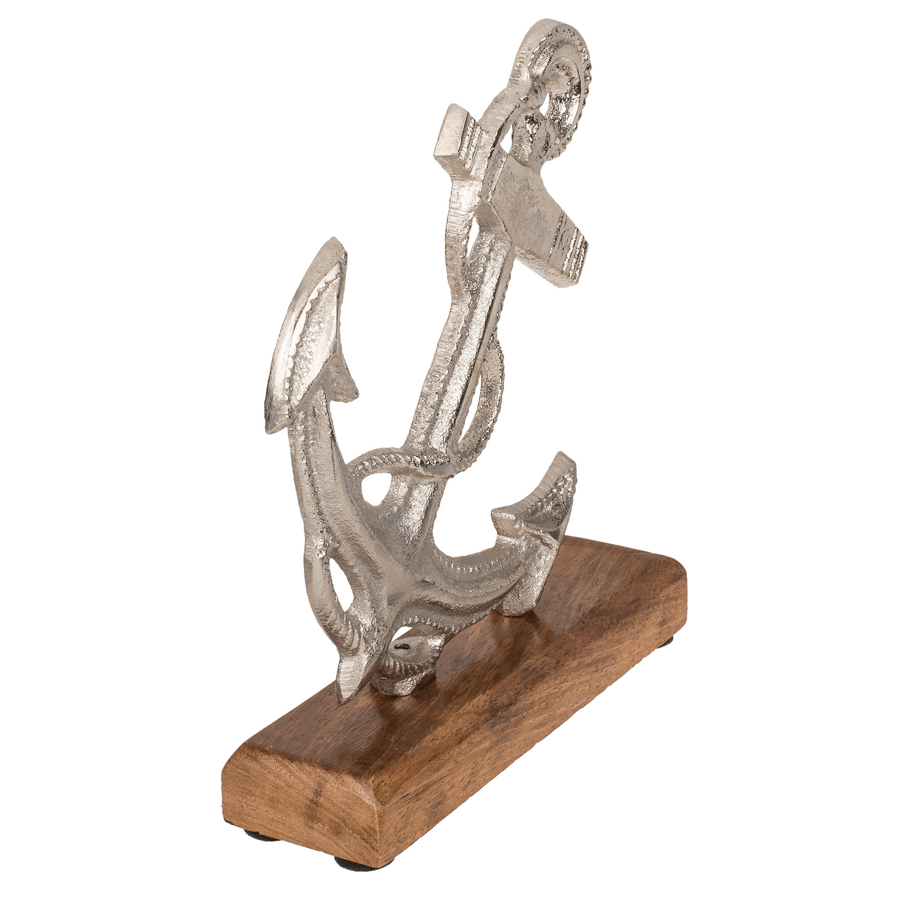 Metall Anker 21, 26 oder 27 cm mit Holzfuß Deko silberfarben Maritime Deko  - Timmi Spielwaren Onlineshop