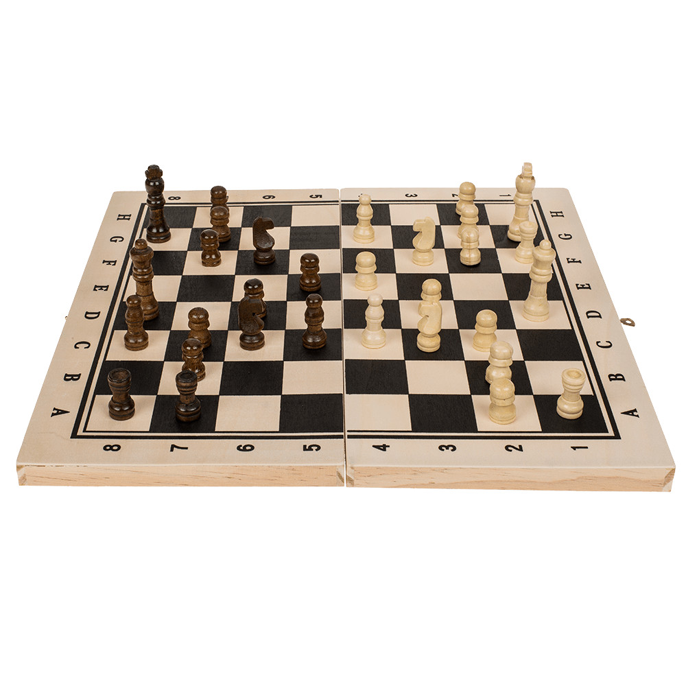 Schach Spiel aus Massivholz inkl. Schachfiguren 28,5 x 28,5 cm - Timmi  Spielwaren Onlineshop