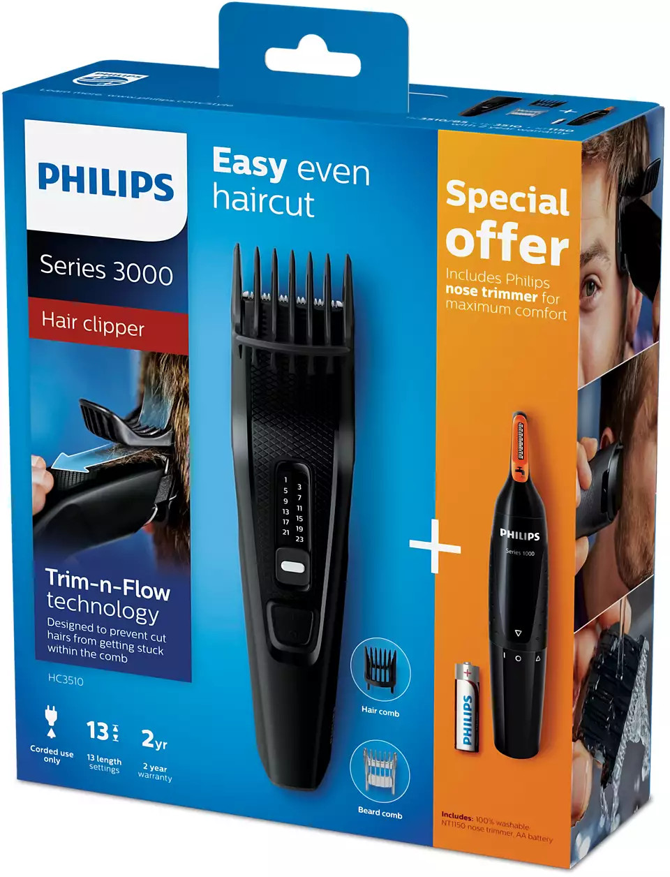 - series Philips Nasenhaartrimmer + 3000 Onlineshop Hairclipper HC3510/85 Spielwaren NT1150 Timmi Haarschneider