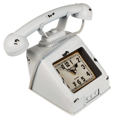 Metall-Telefon mit Uhr ca. 26 x 15,5 cm