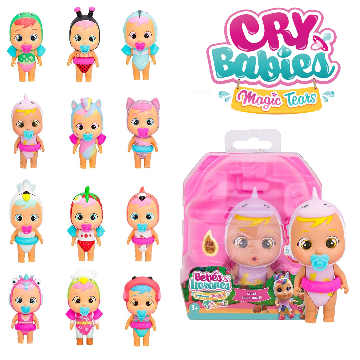 Cry Babies Magic Tears Tropical Beach Babies IMC Toys Timmi Cry Babies Magic Tears Tropical Beach Babies IMC Toys Timmi