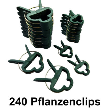 240 Pflanzenclips in 2 Größen Ø 6,5 & 4,5 cm Pflanzenbefestigung