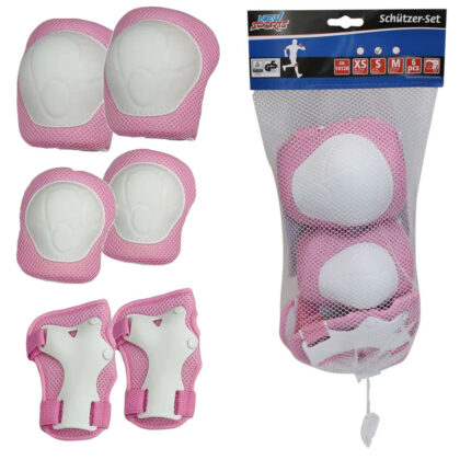 Kinder Schützer-Set Pink XS / S / M bis 25kg 25-50 kg Hand-, Ellenbogen- & Knieschoner