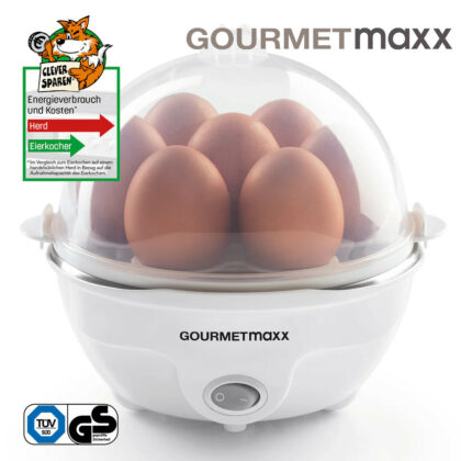 Eierkocher für 7 Eier Härtegrad wählbar mit Ei-Pick - GOURMETmaxx 13760