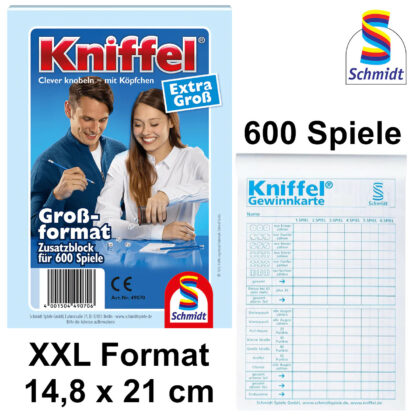 Schmidt Spiele Fel Brain Pad Extra Large - 100 Sheet Yahtzee Scorebook