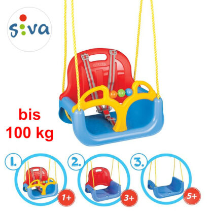 Mitwachsende Schaukel  3in1 100kg Gitterschaukel für Kleinkinder ab 12M Kleinkindschaukel - Siva 20060