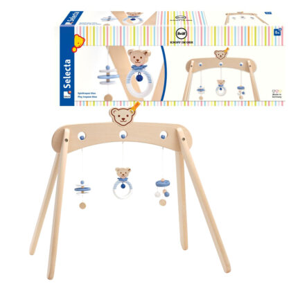 Babyspielgerät Bär Spieltrapez blau aus Massivholz 59 cm - Steiff by Selecta 64307