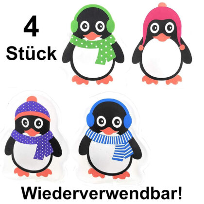 4er Set Taschenwärmer Pinguin wiederverwendbar Handwärmer