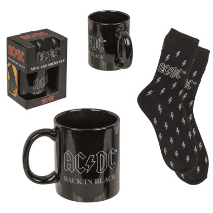 Geschenkset AC/DC Fan Box 1x Tasse und 1x Socken in Geschenkkarton