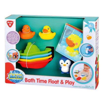 Großes Badewannen Spielset 4 Boote Badebuch und 3 Badetiere ab 6 Monate