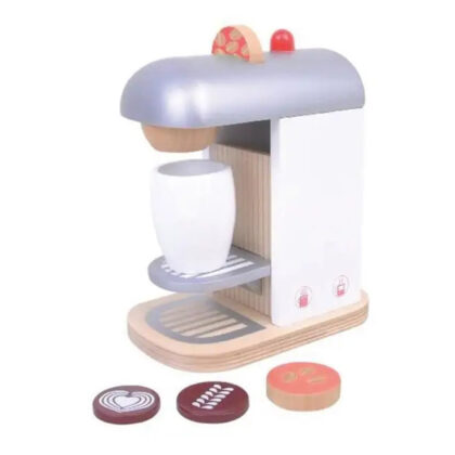 Holz Kinder-Kaffeemaschine Kapsel-Kaffeemaschine inklusive Zubehör