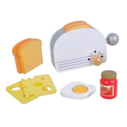 Kinder Toaster Holz Toaster inkl. Lebensmittel 12-teilig