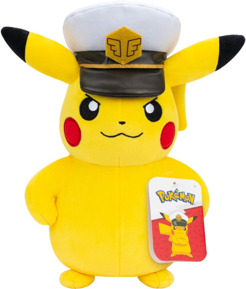 Pokemon Pikachu Captain Pikachu 20cm Plüsch - Jazwares PKW4295 – Bild 3