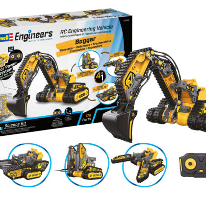 RC Engineering Vehicle 4in1 Excavator Bagger 1:27 ferngesteuert Revell Engineers - 21304