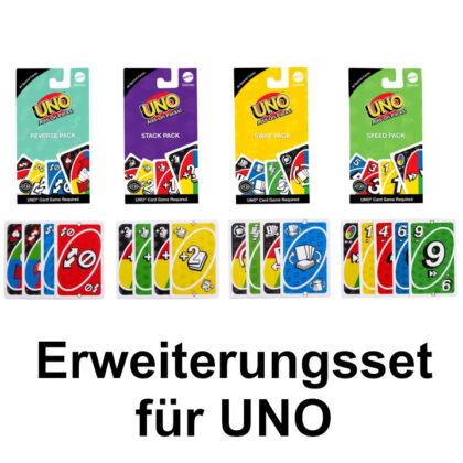 UNO Erweiterung Karten Set Stapel / Tempo / Retour / Tausch 16 Karten je Set -  Mattel JCV55