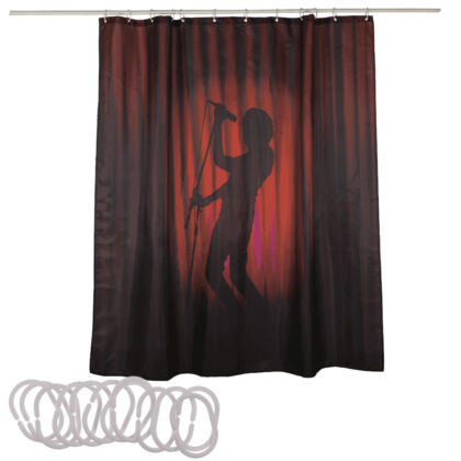 Duschvorhang Singer Silhouette Sänger 180 x 180 cm - out of the blue 31/4076