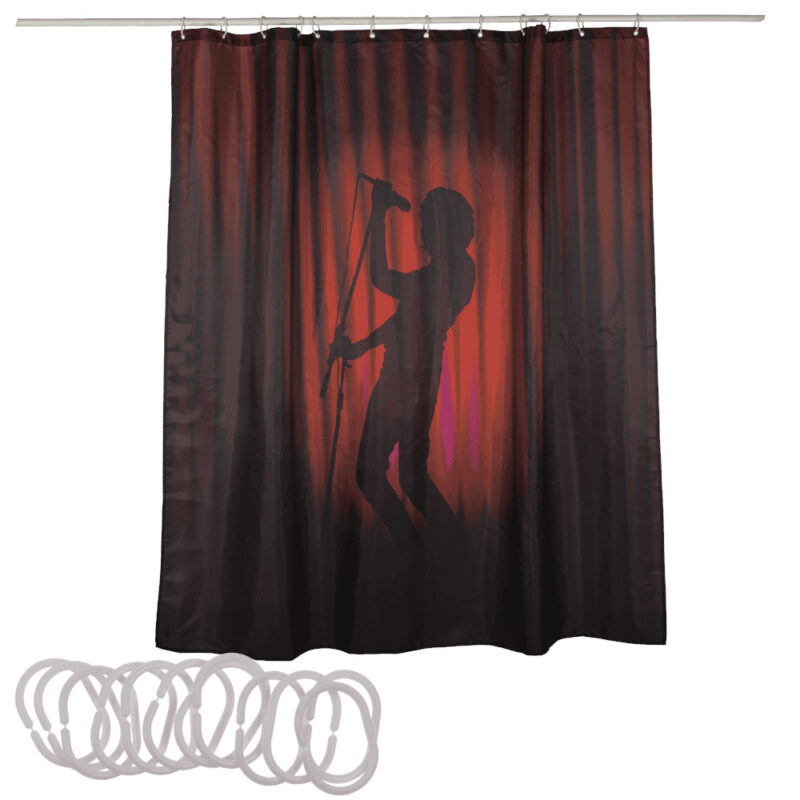 Duschvorhang Singer Silhouette Sänger 180 x 180 cm - out of the blue 31/4076