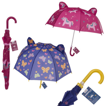 Kinder Regenschirm Schmetterlinge oder Einhorn für Mädchen Ø 70cm