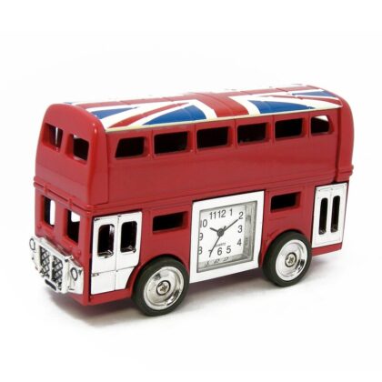Metall Tischuhr London Bus UK England Schreibtischuhr - Siva Clocks 99081