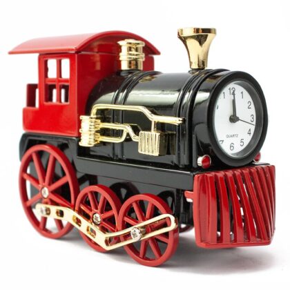 Metall Tischuhr Train Lok Eisenbahn Dampflok Schreibtischuhr - Siva Clocks 99042
