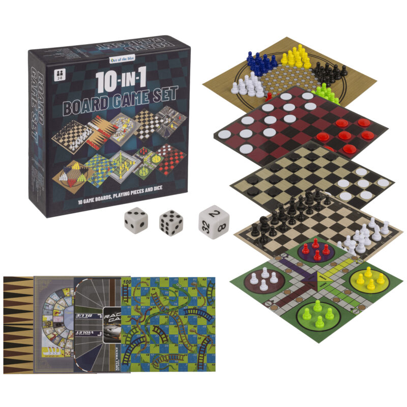 Reise Spielesammlung 10 in 1 Schach, Dame, Backgammon und noch mehr 15 x 15 cm