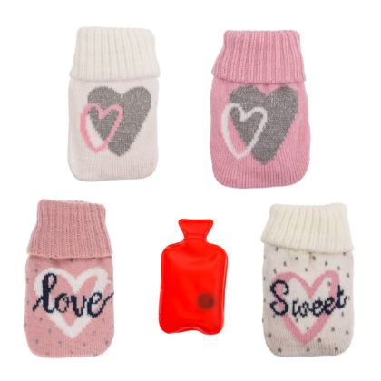 Taschenwärmer Wärmflasche mit Stricküberzug wiederverwendbar Handwärmer