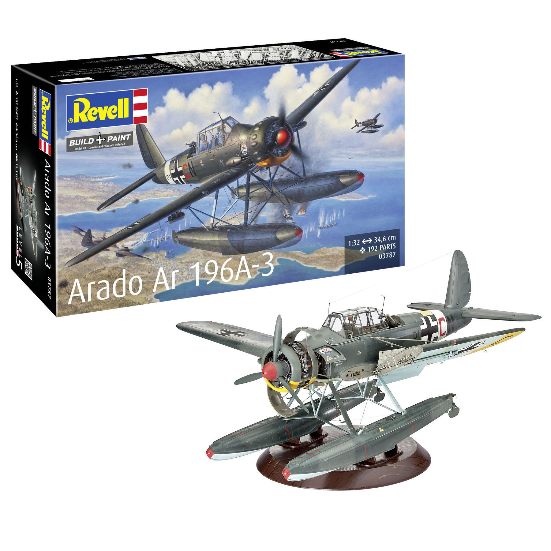 Arado Ar196A-3 Seaplane Wasserflugzeug Marine 2WW Modellbausatz 1:32 - Revell 03787