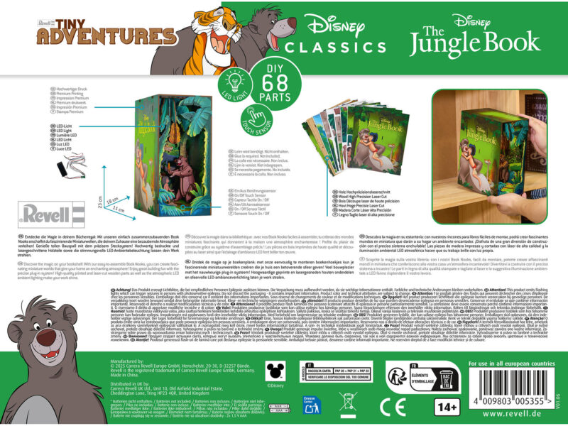 Tiny Adventures Book Nook - Disney "Das Dschungelbuch" mit LED Beleuchtung Holzbausatz 68 Teile - Revell 00535 – Bild 11