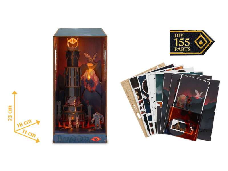 Tiny Adventures Book Nook - Herr der Ringe Barad-Dûr LED Beleuchtung Holzbausatz - Revell 00537 – Bild 4