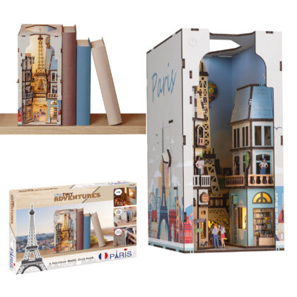 Tiny Adventures Book Nook - Paris Eifelturm mit LED Beleuchtung Holzbausatz 168 Teile - Revell 00539