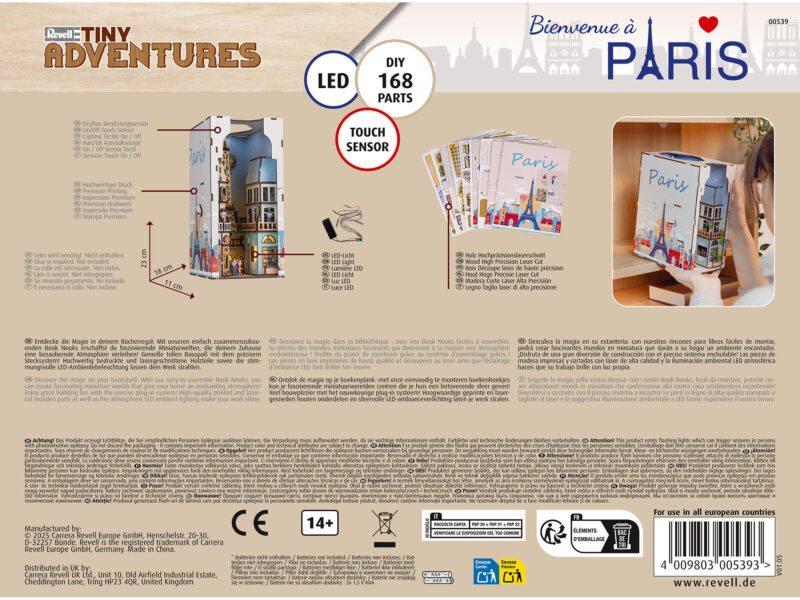 Tiny Adventures Book Nook - Paris Eifelturm mit LED Beleuchtung Holzbausatz 168 Teile - Revell 00539 – Bild 12