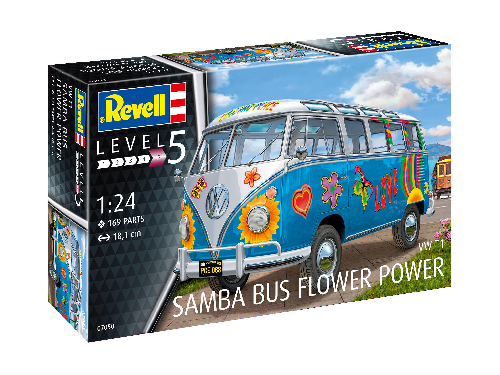 VW T1 Samba Bus "Flower Power" Volkswagen Bus Modellbausatz 1:24 - Revell 07050 – Bild 2