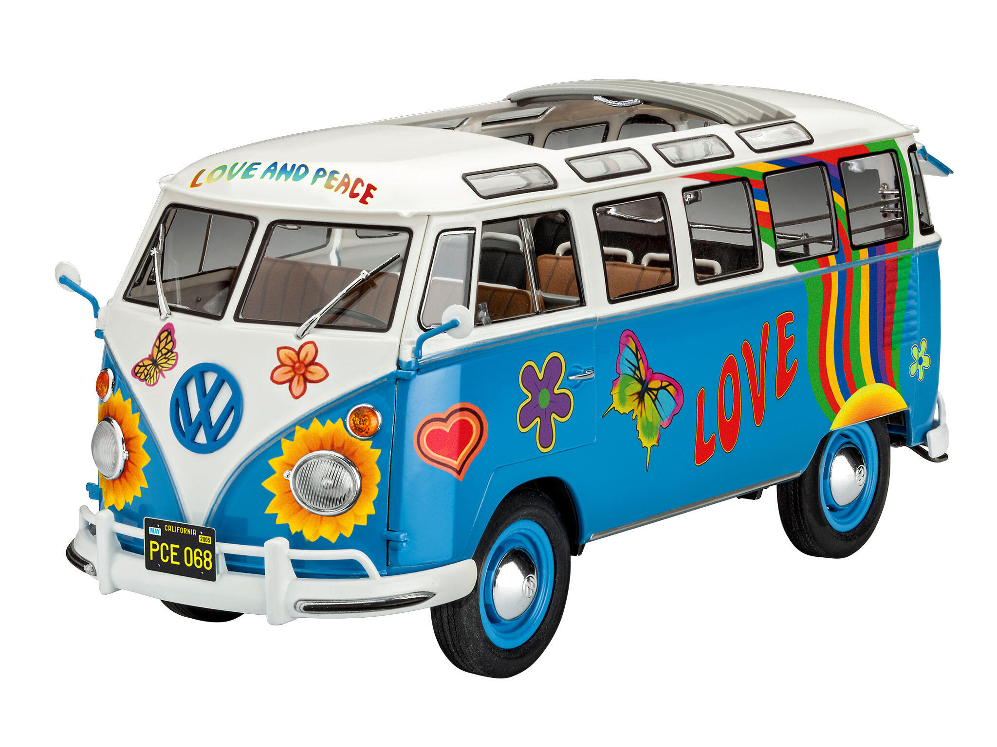 VW T1 Samba Bus "Flower Power" Volkswagen Bus Modellbausatz 1:24 - Revell 07050