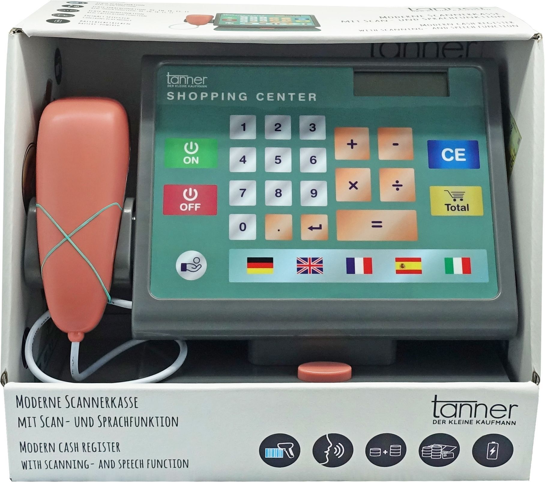 Moderne Spielkasse Scannerkasse mit Scanfunktion und Sprachfunktion - Tanner 1040.4 – Bild 3
