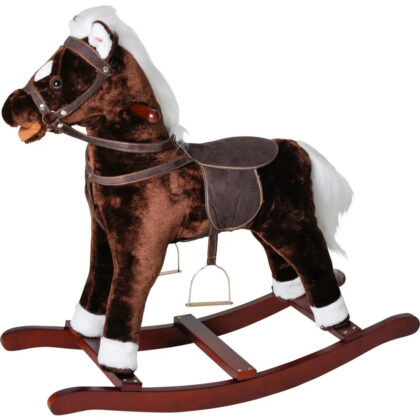 Plüsch Schaukelpferd mit Sound Brauny Braun Weiß 75 cm - knorr toys 40500