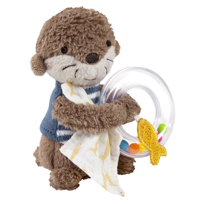 Rasselring Otter Theo Motorik-Spielzeug mit Rassel 14cm - fehn 047080