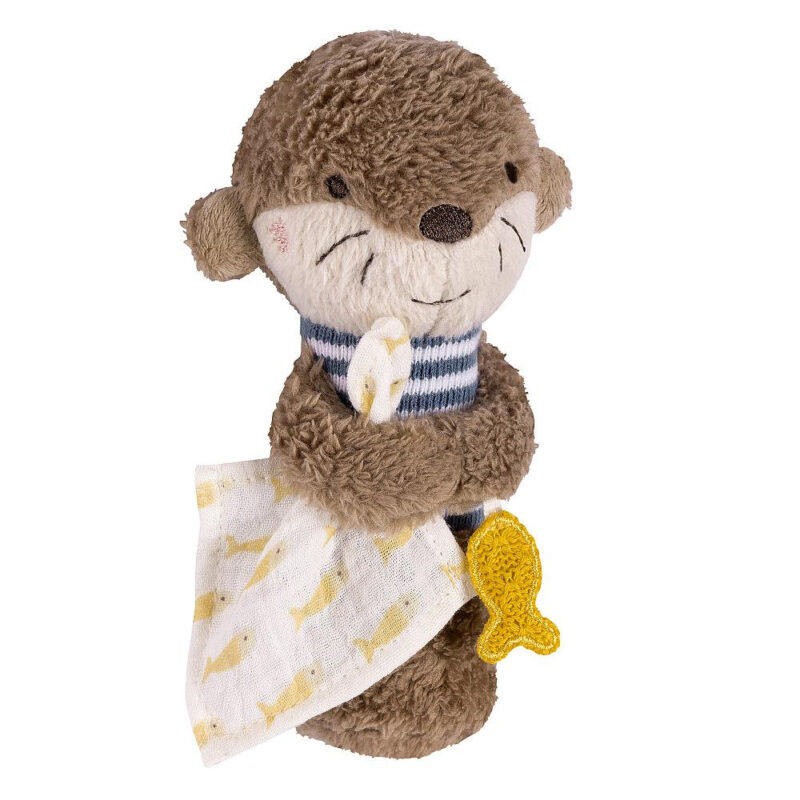Stabgreifling Otter Theo Motorik-Spielzeug mit Rassel 16cm - fehn 047073