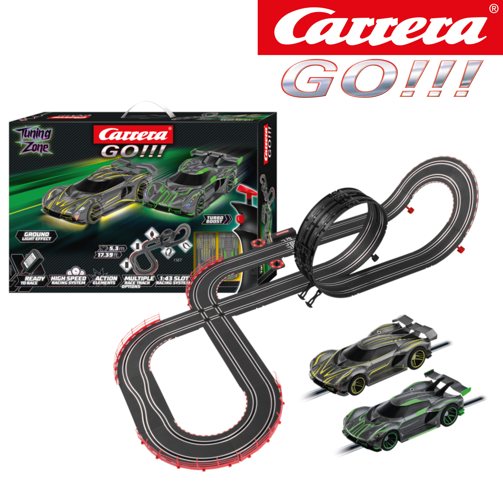 Carrera Go Starter Set Tuning Zone 5,3 Meter mit Looping & Steilkurve - 20062602