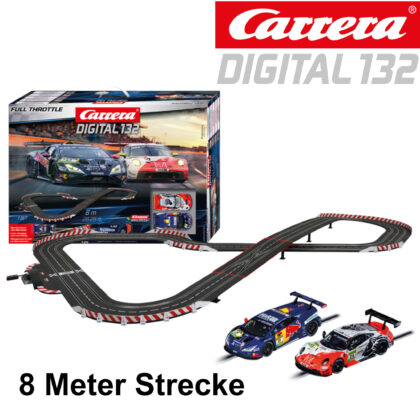Full Throttle Starter Set Digital 132 inkl. 2 Fahrzeuge Porsche 8m Strecke Wireless - Carrera 20030045